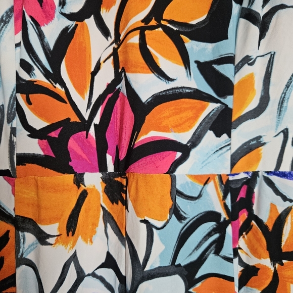 Lauren Ralph Lauren Stretch Jersey Knit Multi-color Floral Shift Dress size 14 - Picture 3 of 6